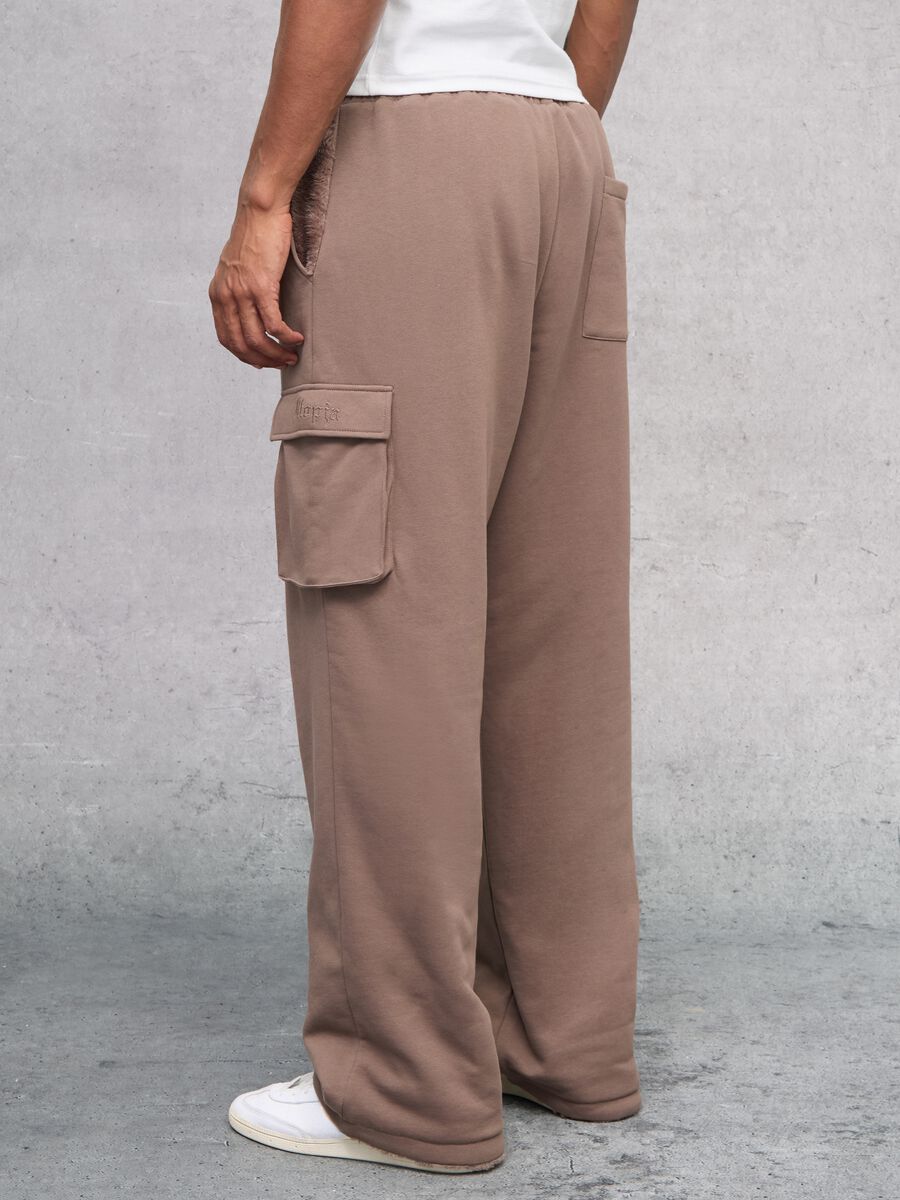 Teddy Cargo Sweatpants Mocha_4