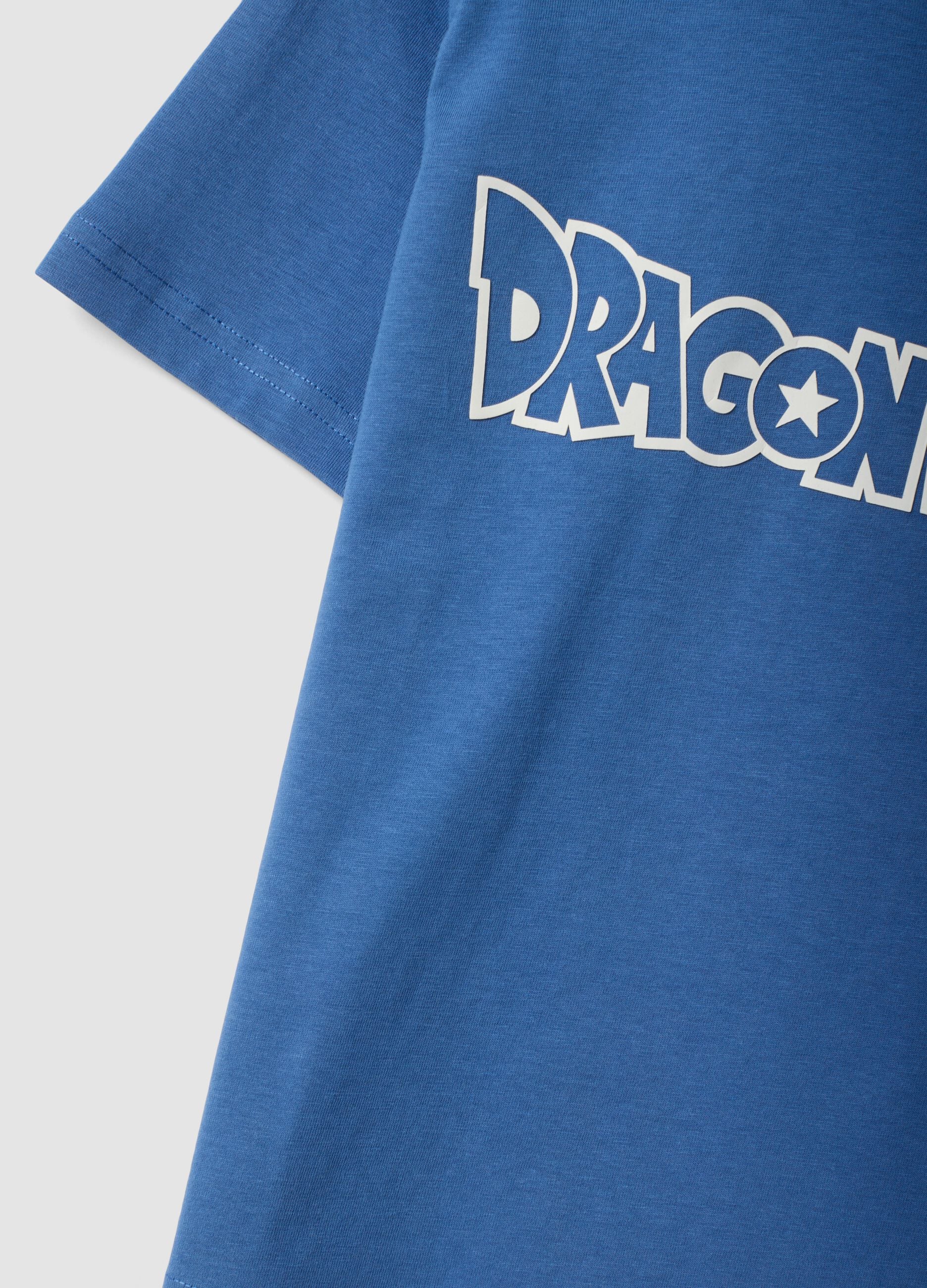 Blue oversized pure cotton crew-neck Dragon Ball T-shirt for boys