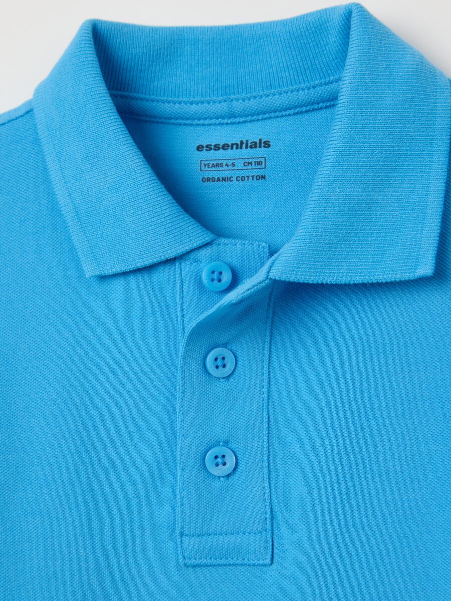 Essential light blue polo shirt in organic cotton_3