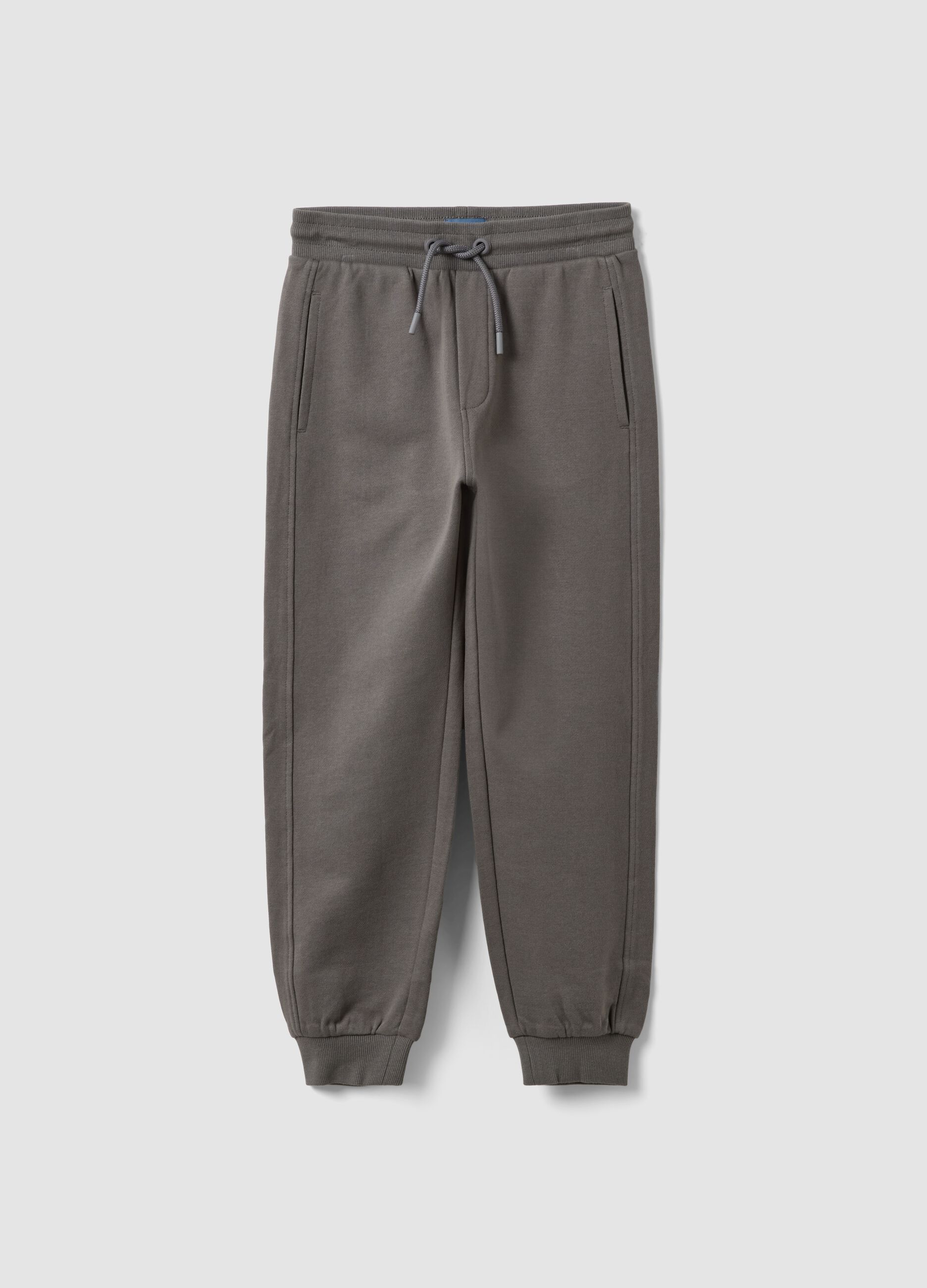 Grey pure organic cotton comfort-fit joggers for boys