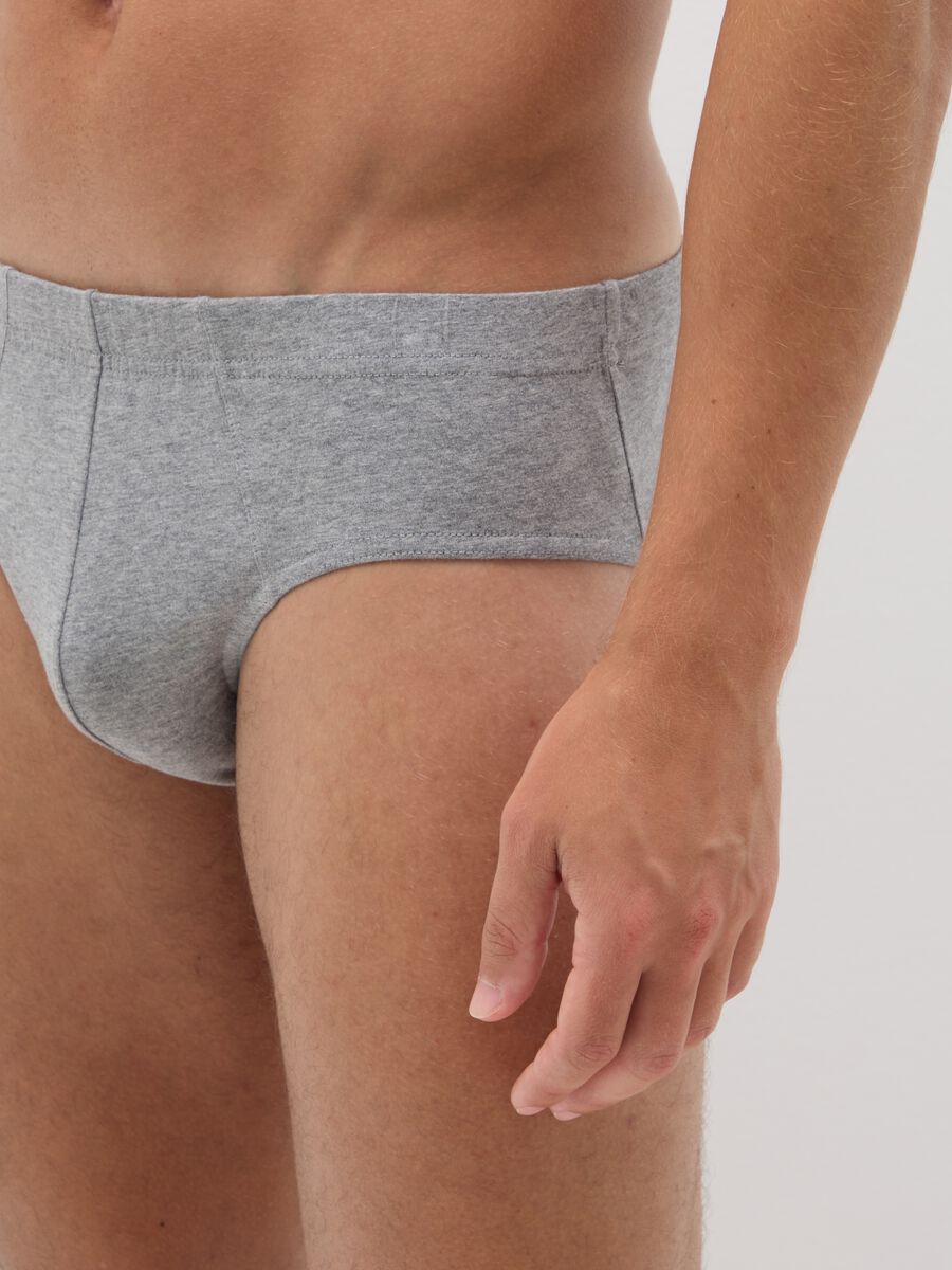 Set of grey cotton regular fit briefs tripack_3