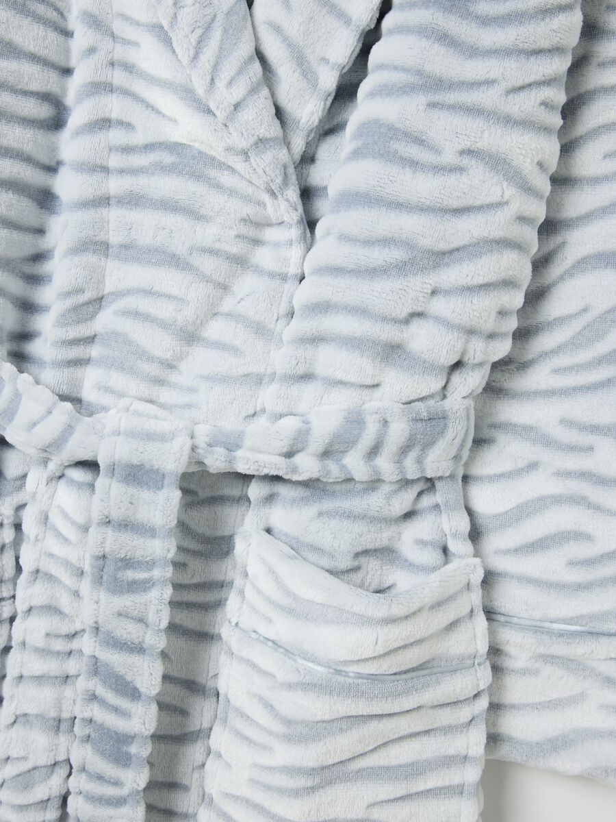Multicolour dressing gown with belt and pockets_1