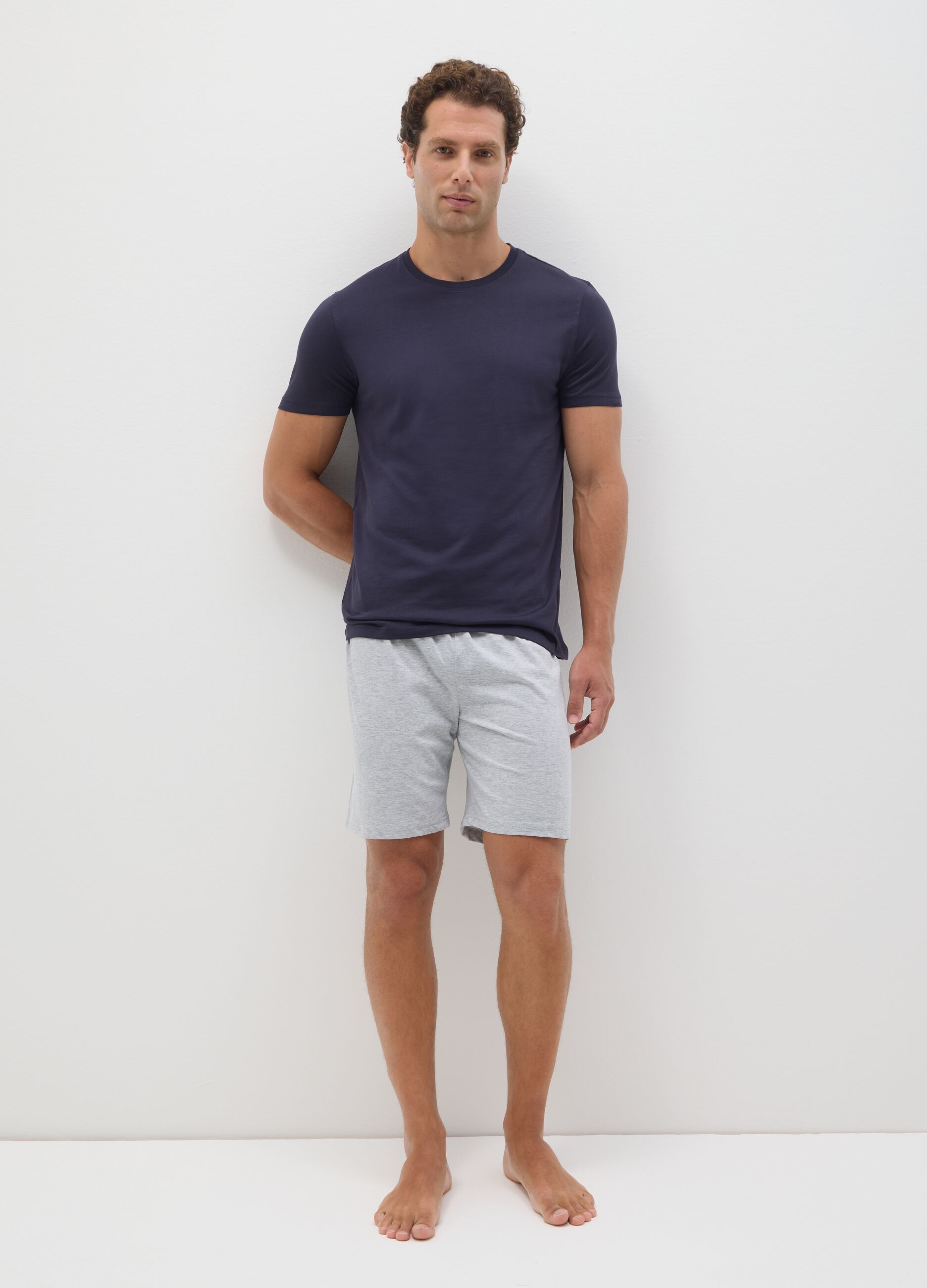 Multicolour regular fit cotton blend pyjamas