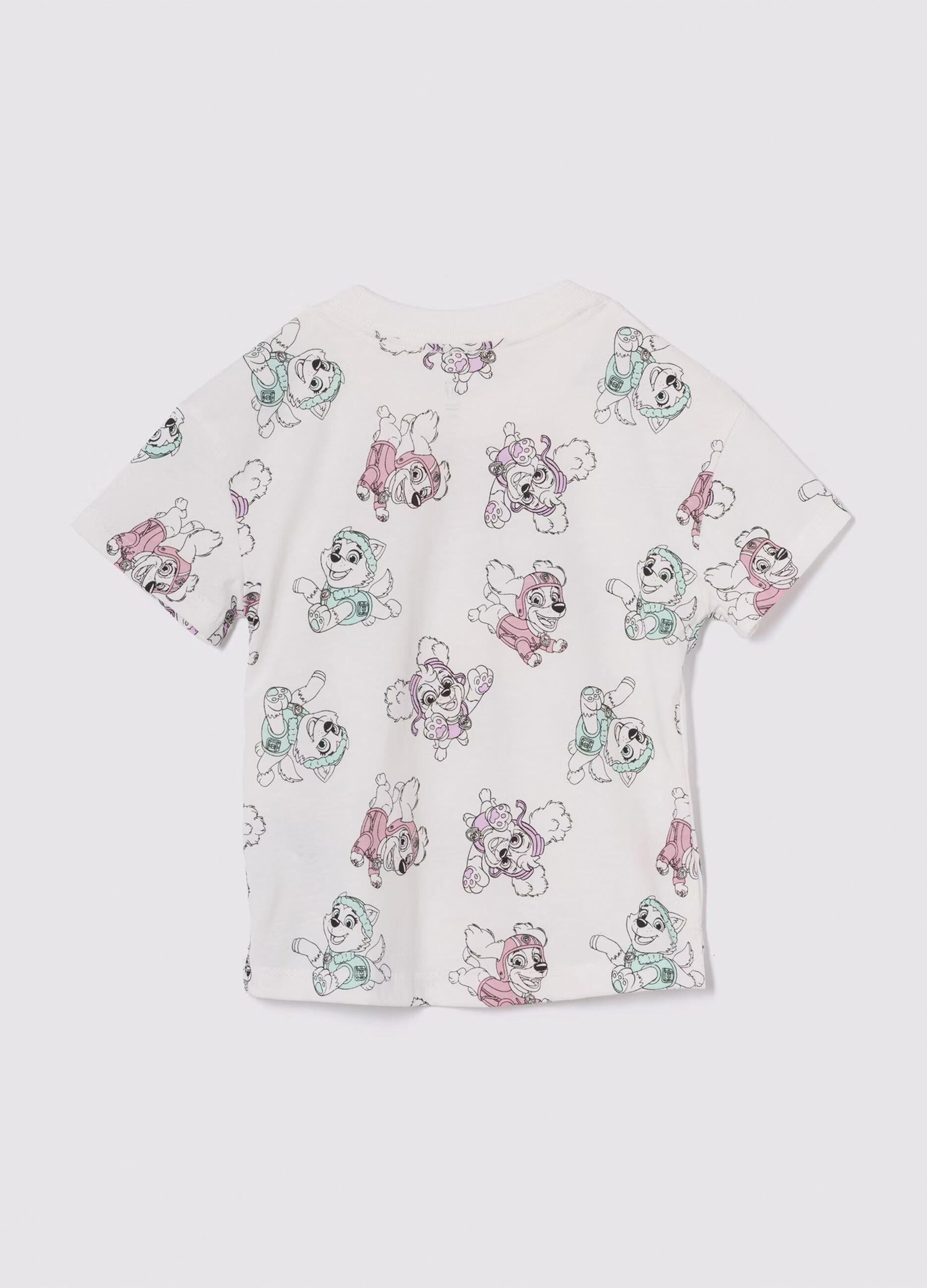 White cotton T-shirt with Paw Patrol print