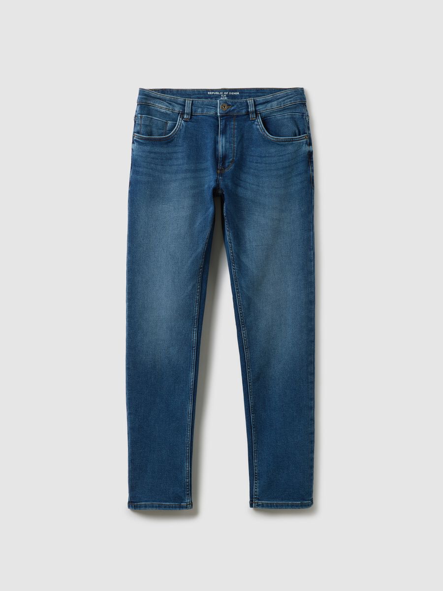 Slim fit blue denim jeans_4