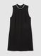 Sleeveless black fitted dress with embellished neckline_4