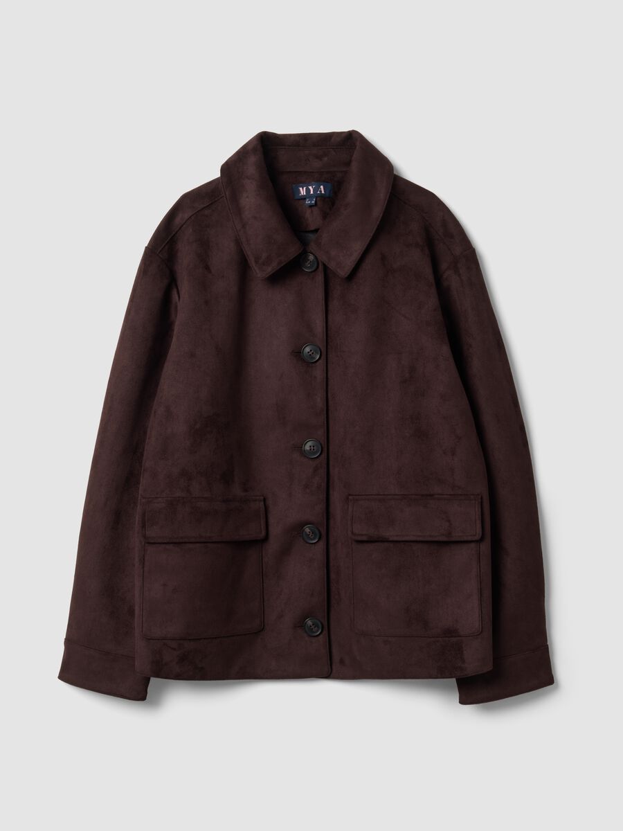 Giacca marrone regular fit con bottoni_4