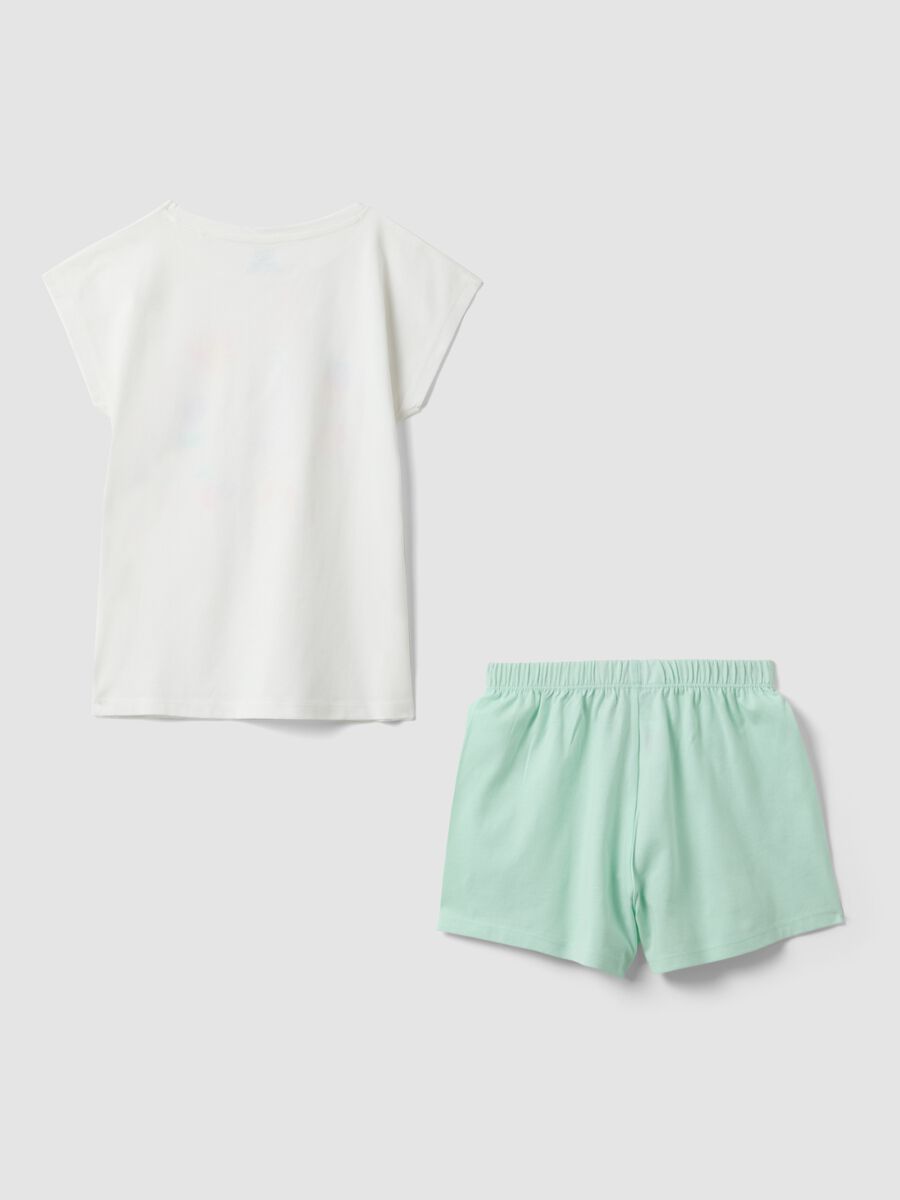 Pigiama in puro cotone multicolor da bambina regular fit con disegni_1