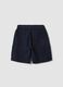 Boys' blue pure cotton cargo shorts with drawstring, regular fit_1