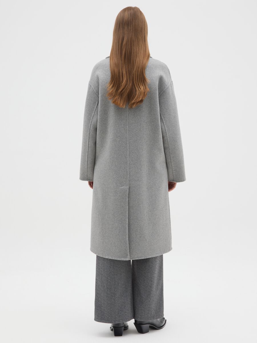 Grey wool-blend coat regular fit with buttons_2