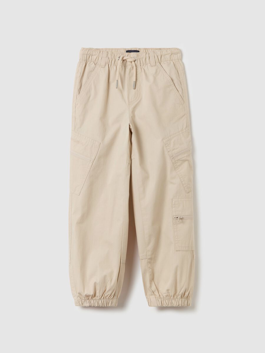 Parachute joggers in cotton canvas_0