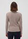 Maglia beige in misto viscosa a costine con girocollo_3