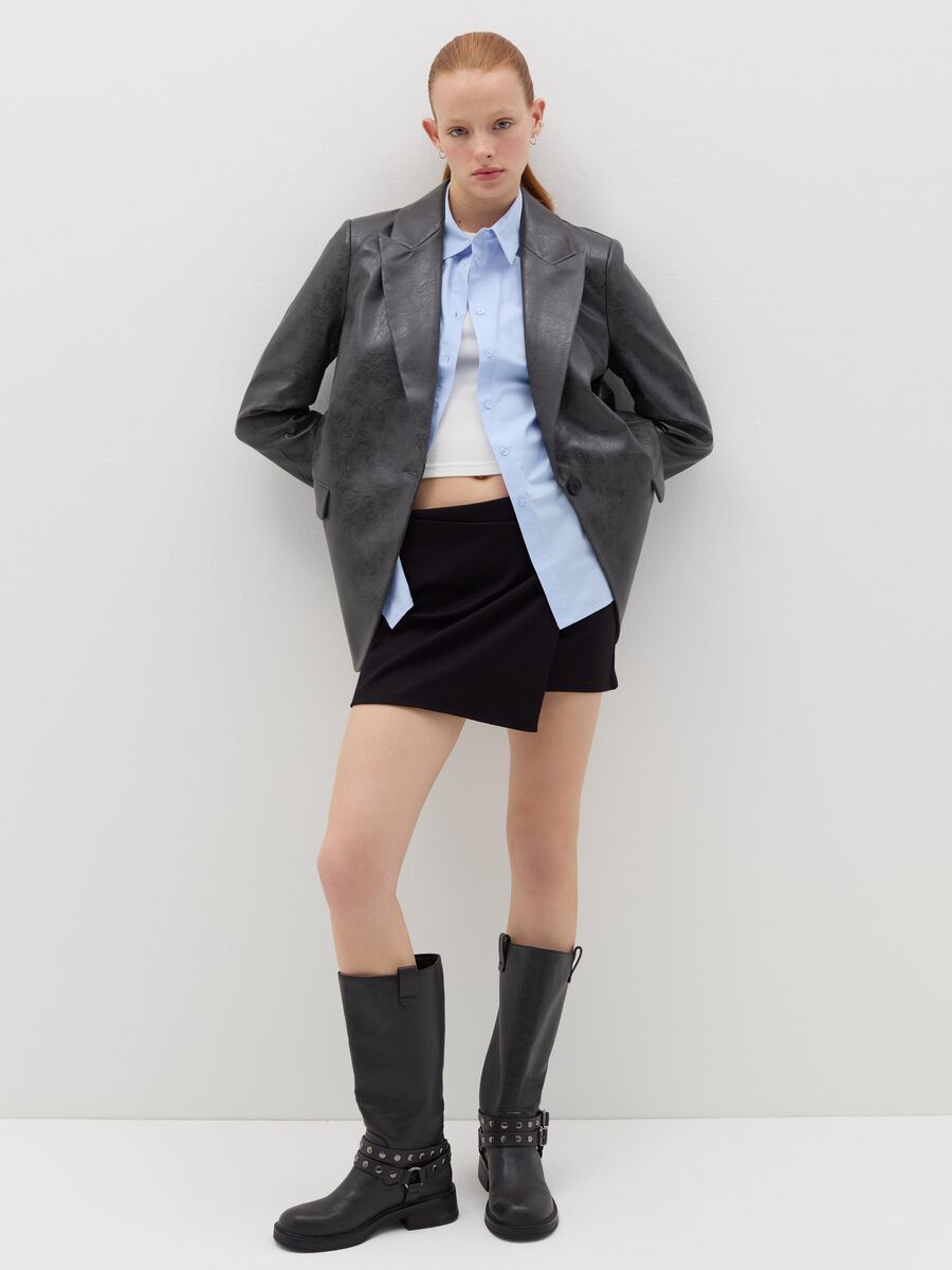 Glossy-effect acid-wash blazer_1