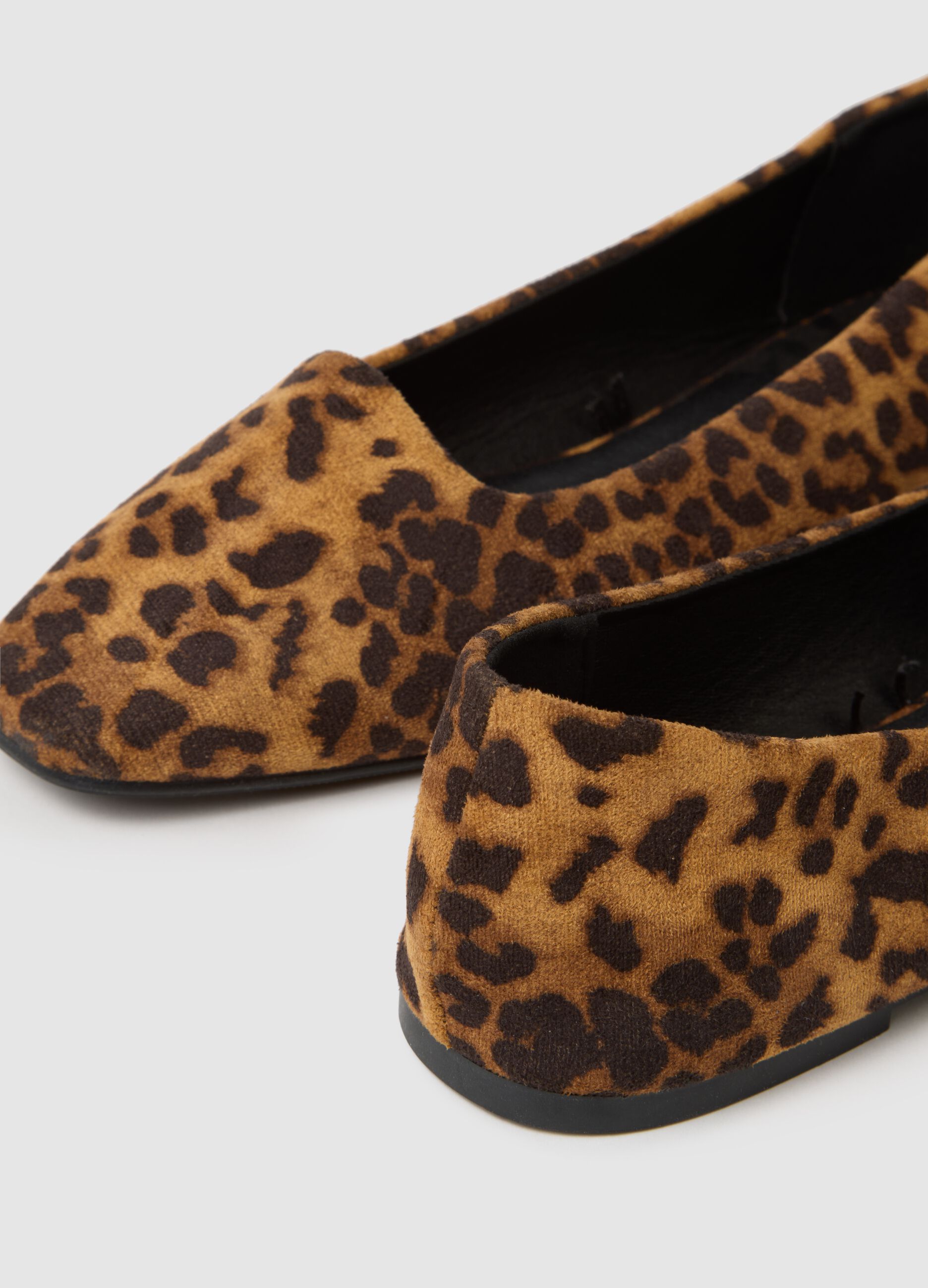 Ballerine in tessuto multicolor leopardate