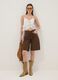 Brown pure cotton Bermuda shorts_0