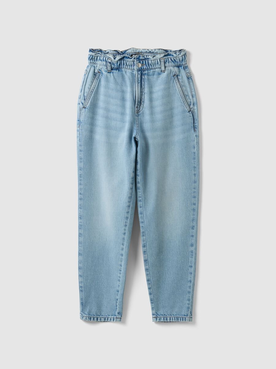 Blue pure cotton baggy trousers_4