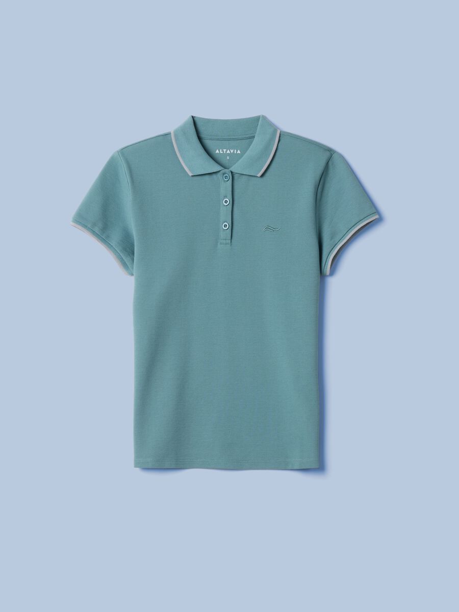 Polo verde in cotone elasticizzato ALTAVIA SAILING_4