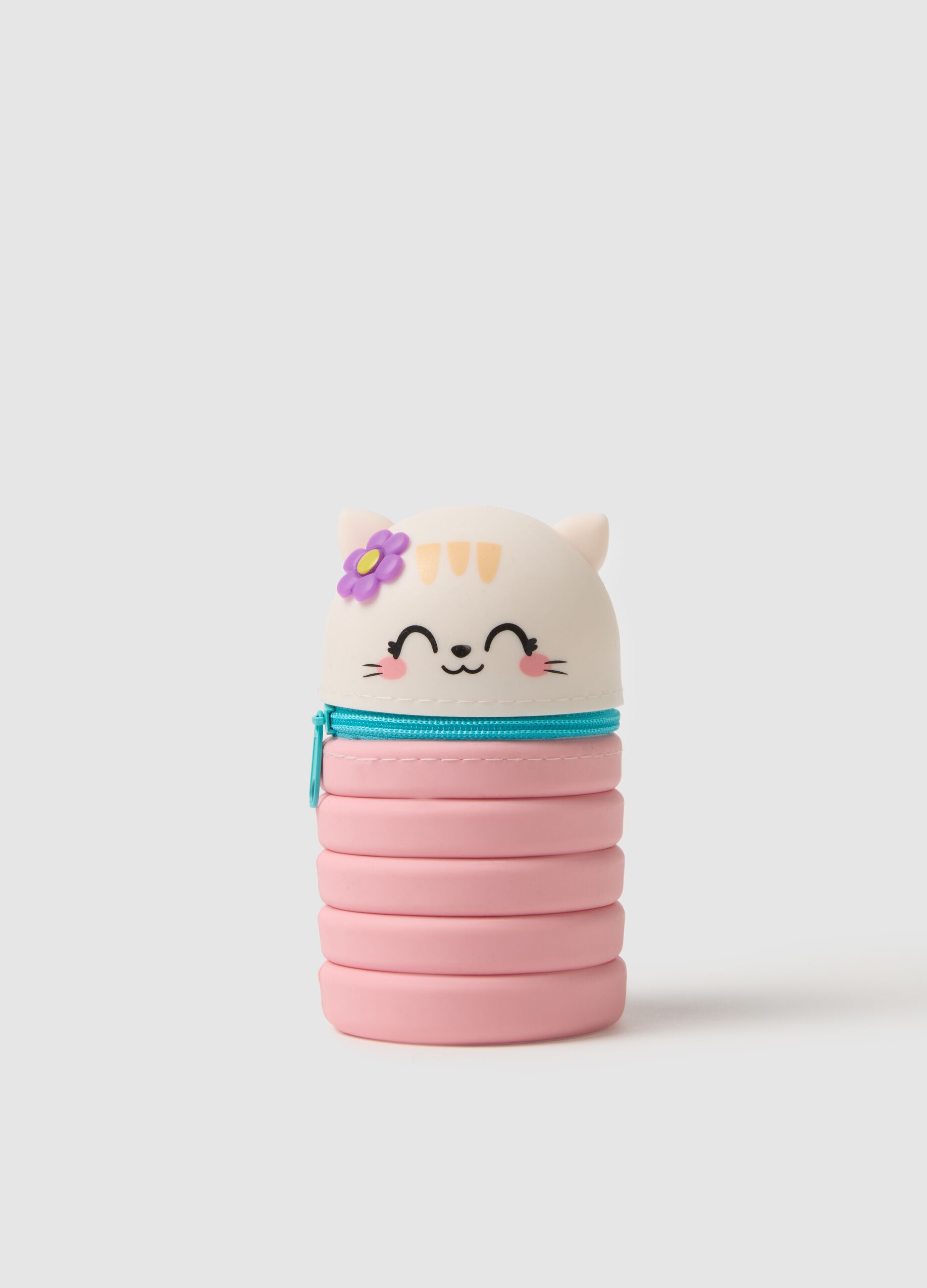 Pink silicone girl cat-shaped bottle