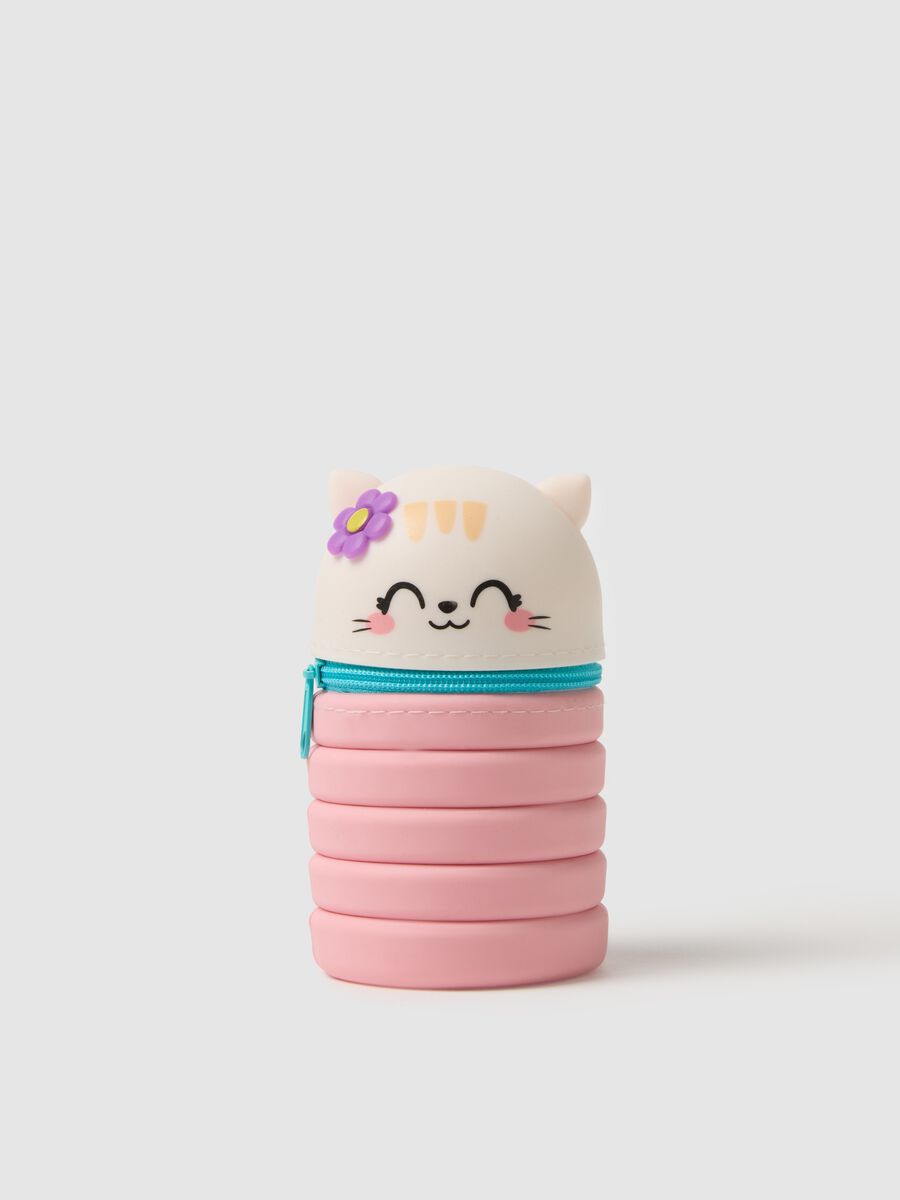 Pink silicone girl cat-shaped bottle_0