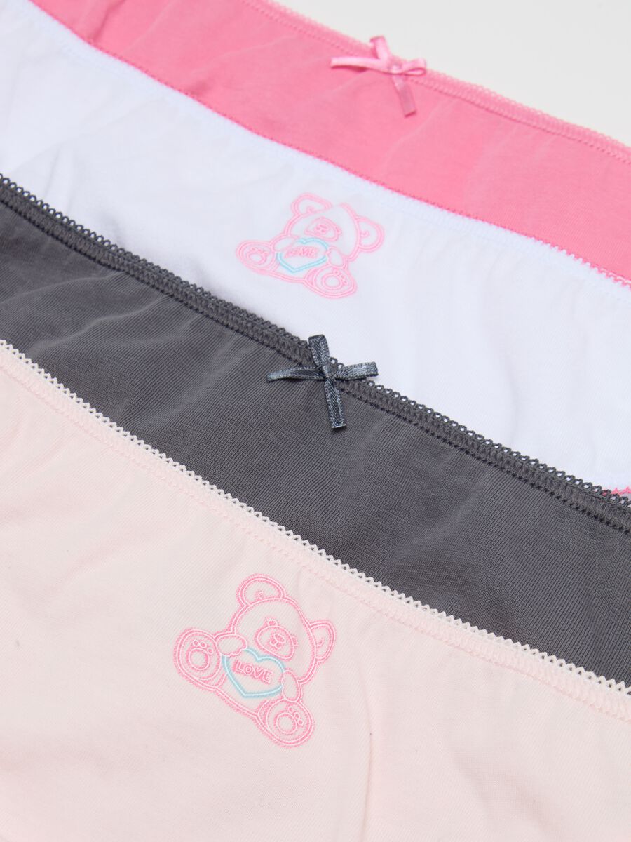 Seven-pack briefs with print and bow_2