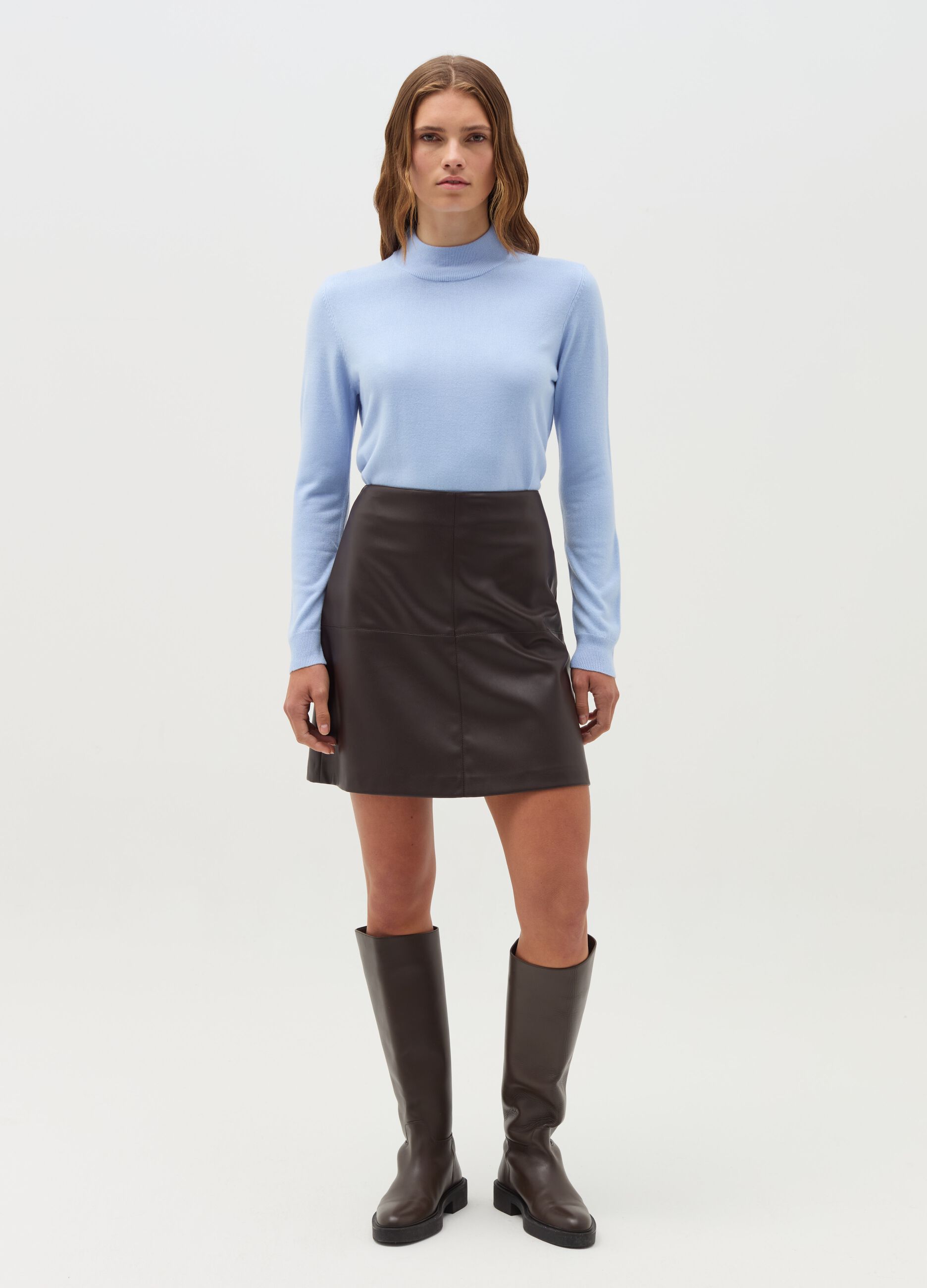 Pullover with mock neck