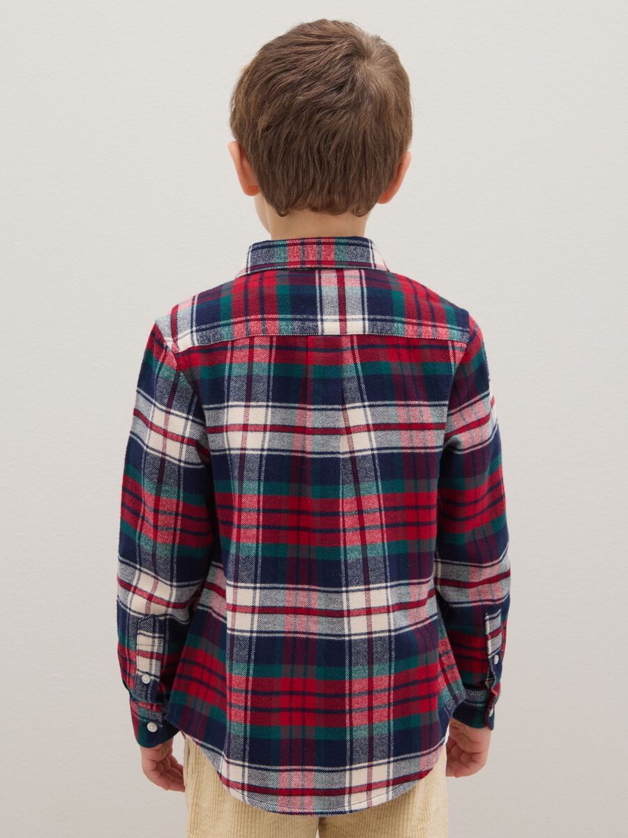 Children's multicolour check regular fit shirt in pure cotton_1