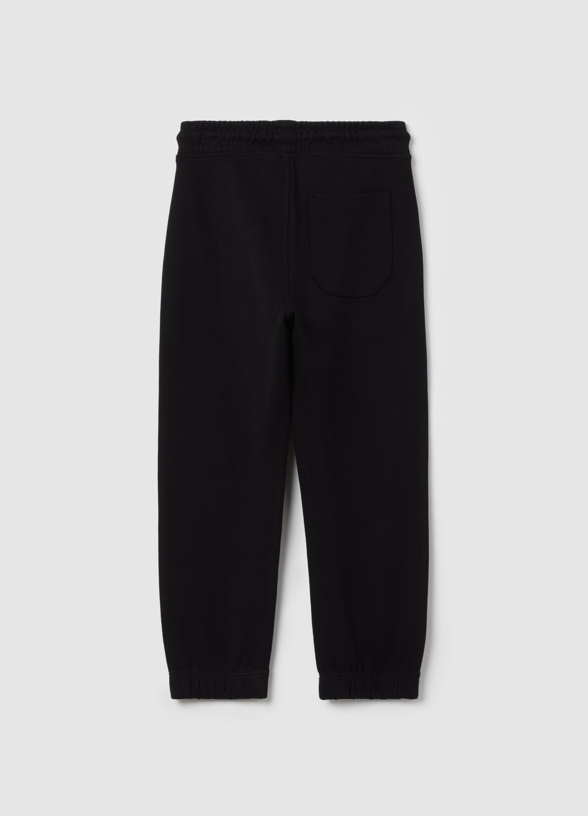 Joggers with drawstring and print