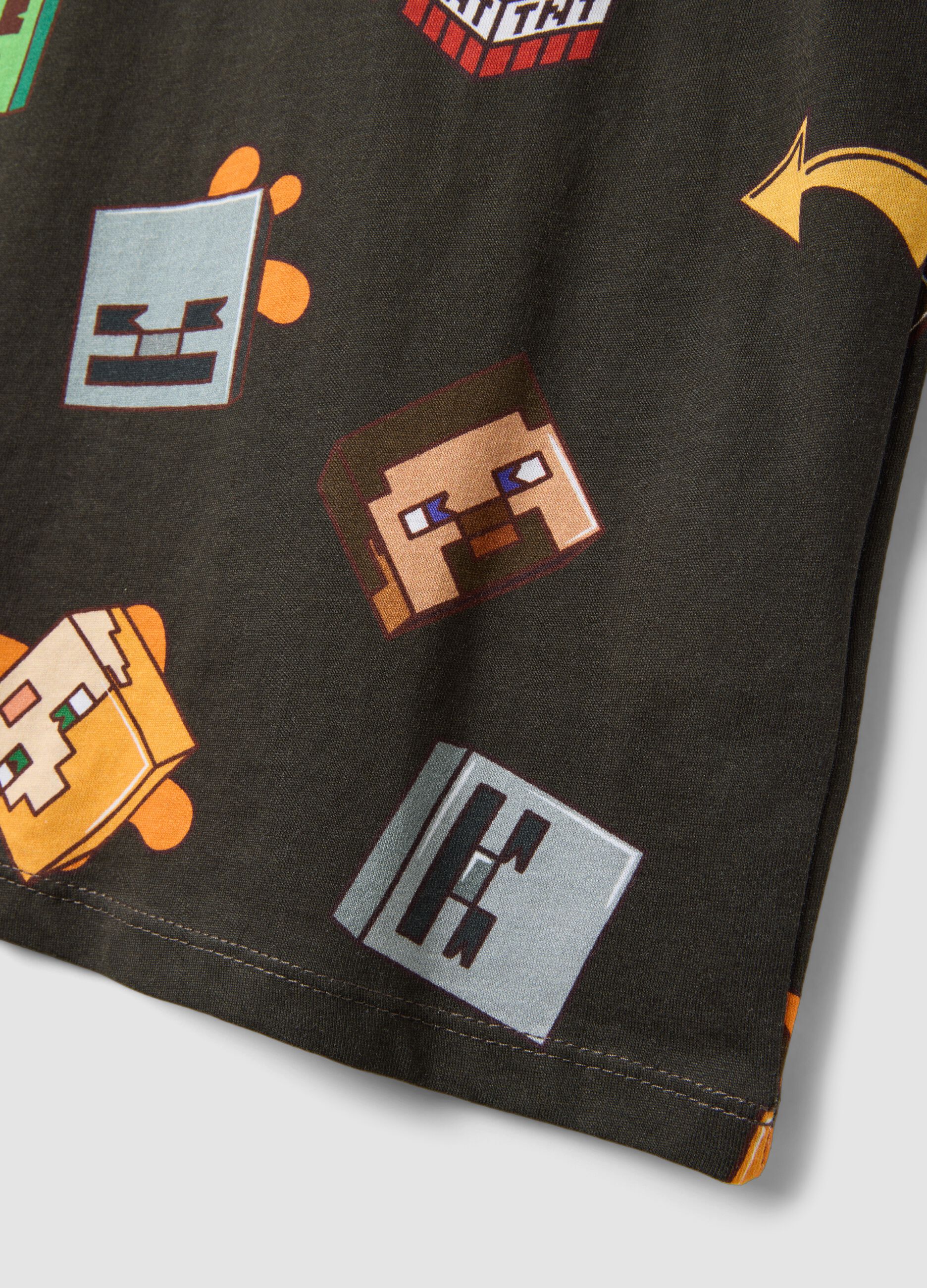 Kids&rsquo; black pure cotton Minecraft print vest