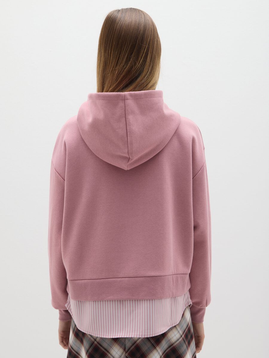 Pink cotton blend sweatshirt regular fit with print_2