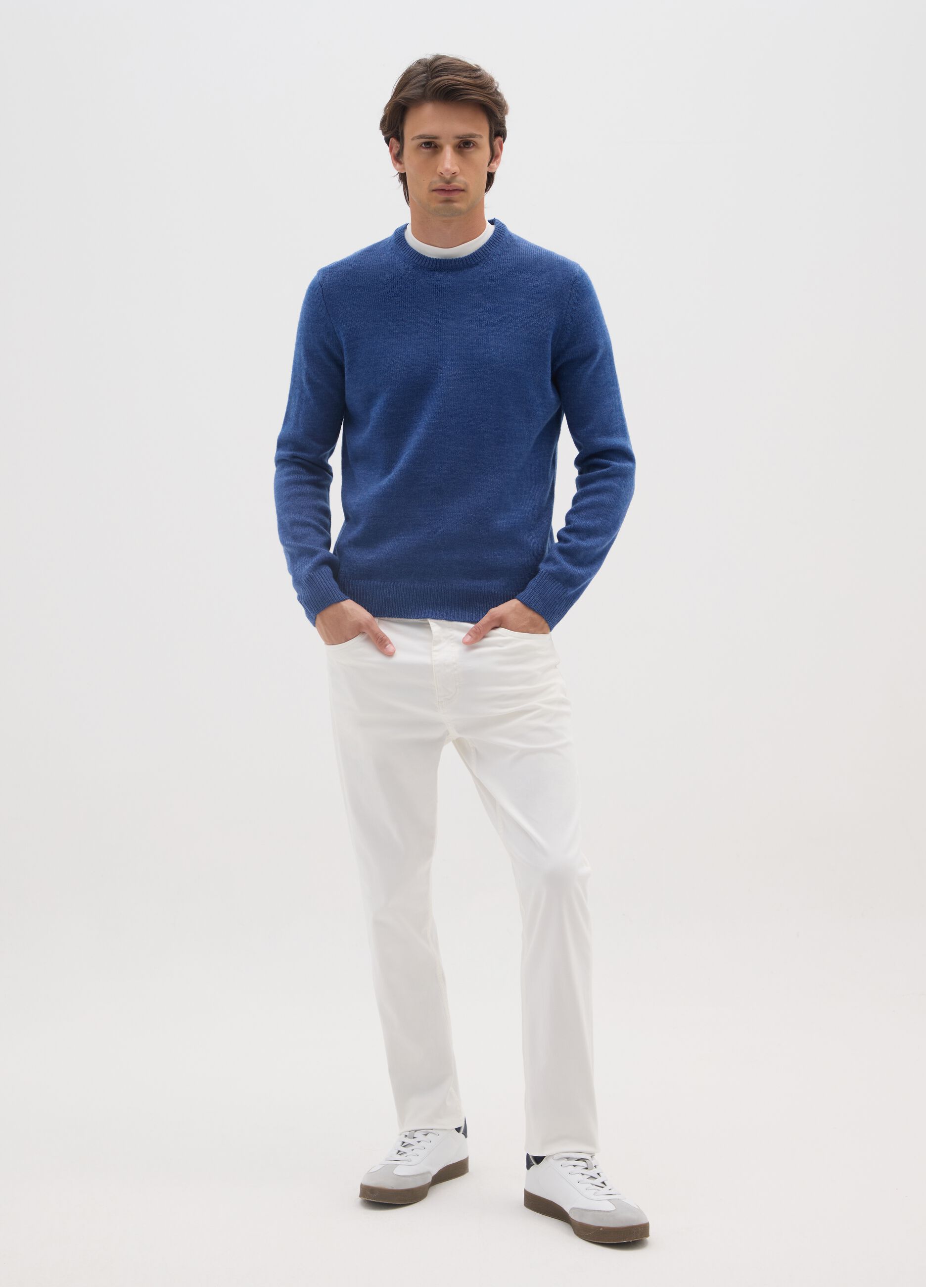 Blue Crew Neck Jumper Regular Fit