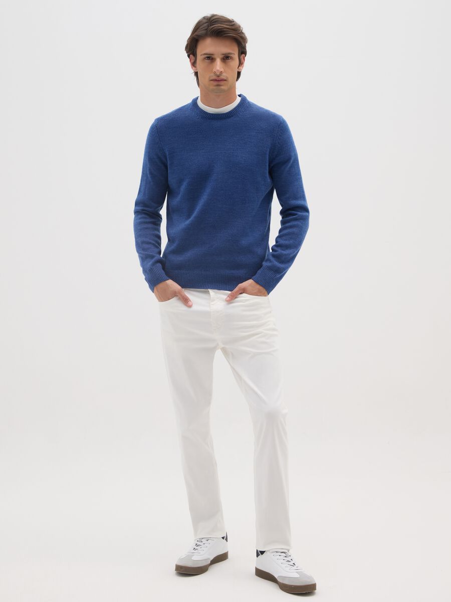 Blue Crew Neck Jumper Regular Fit_1