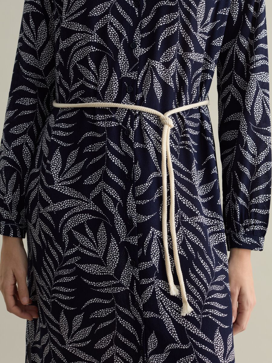 Shirt dress with cord belt_3