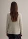 Beige cotton blend regular fit woven jumper with boat neck_3