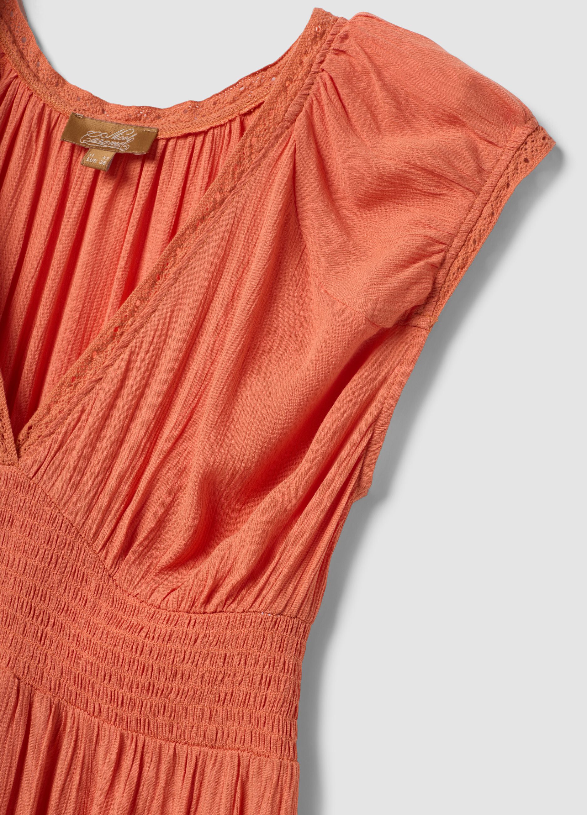 Orange Maternity Dress in Pure Viscose