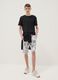 White pure cotton all-over print shorts for boys, regular fit_0