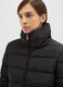 Black regular fit padded jacket with zip and side pockets_3