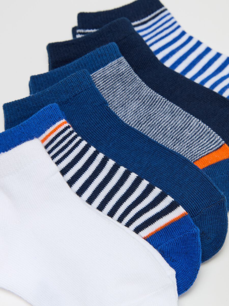 Seven-pair pack stretch shoe liners with striped pattern_2