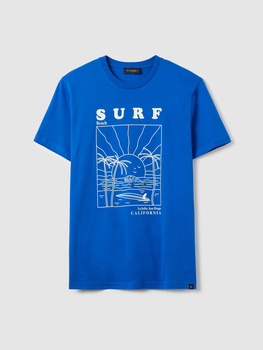 Blue T-shirt with California surf graphic print_4