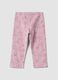 Girls&rsquo; pink skinny leggings in stretch cotton with prints_1