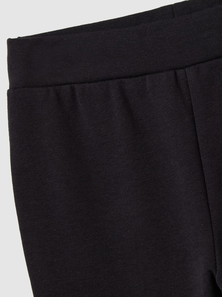 Girls' Black Cotton Stretch Flare Leggings_3