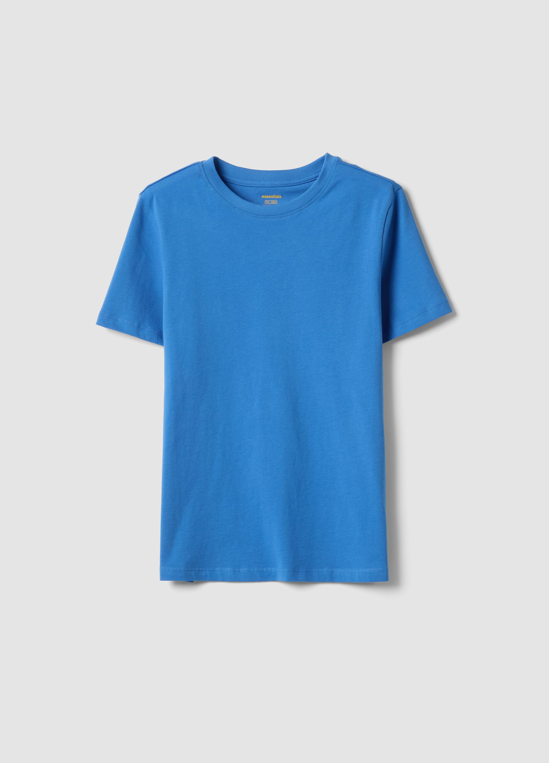 Blue short-sleeve organic cotton T-shirt