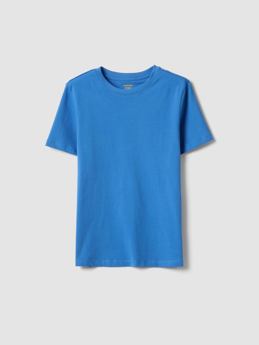 Blue short-sleeve organic cotton T-shirt_0