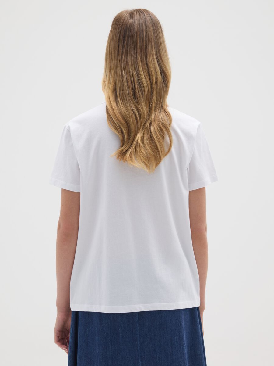T-shirt in puro cotone bianca regular fit_2