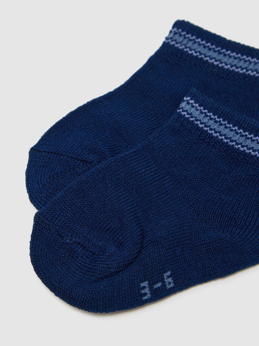 Short Blue and Striped Fagottino Socks_2