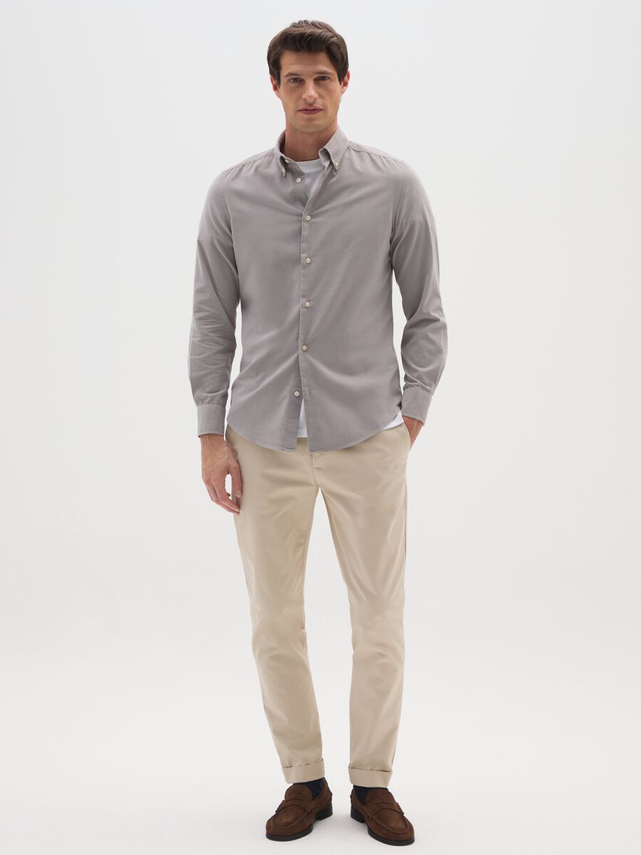Grey pure cotton regular fit shirt_1