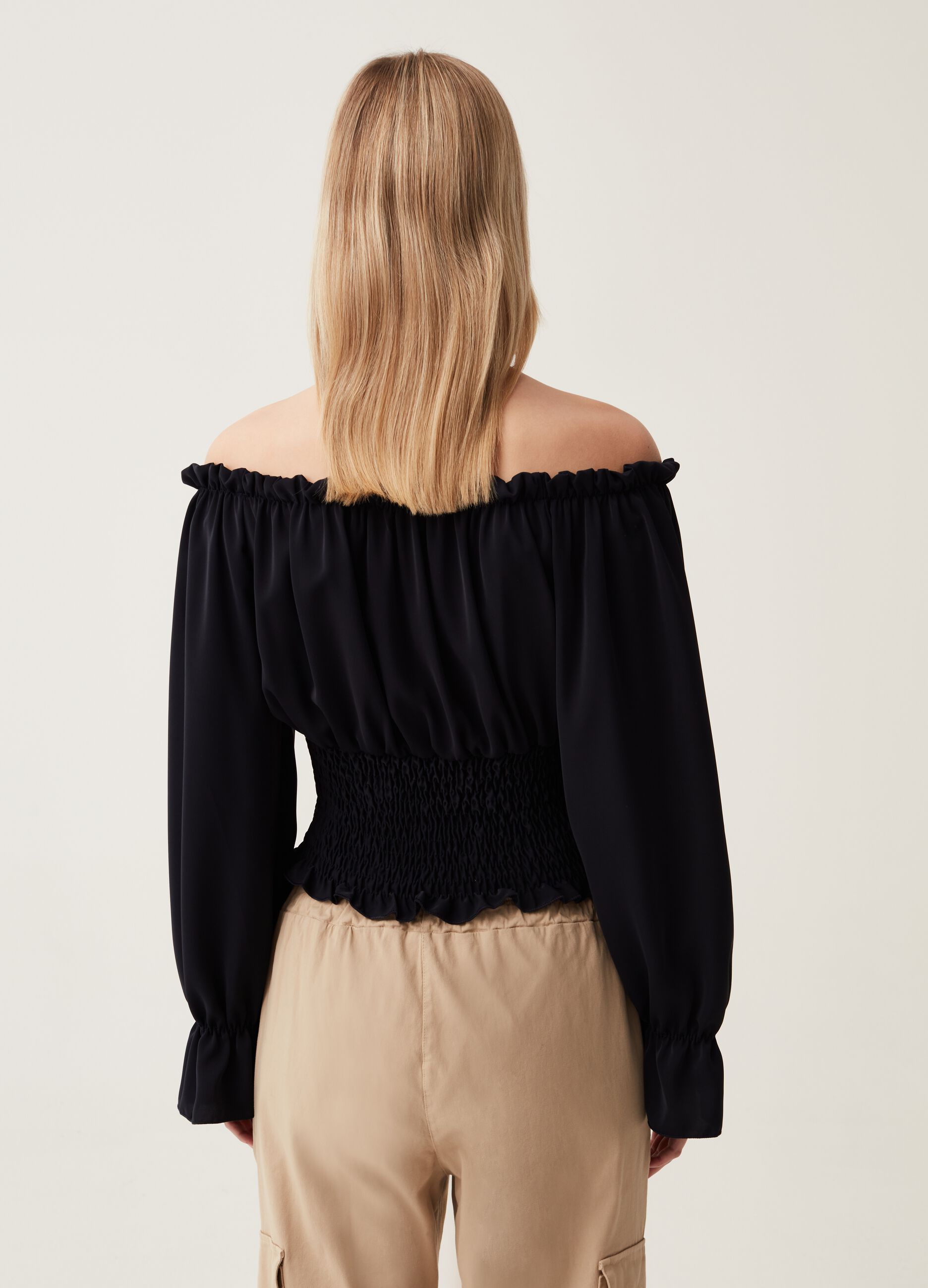 Blusa con punto smock Hybrid_2
