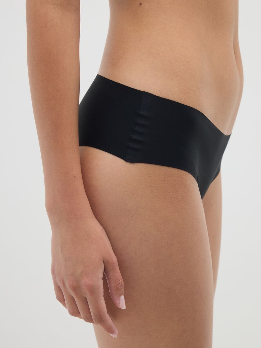 Women's black stretch fabric briefs_3
