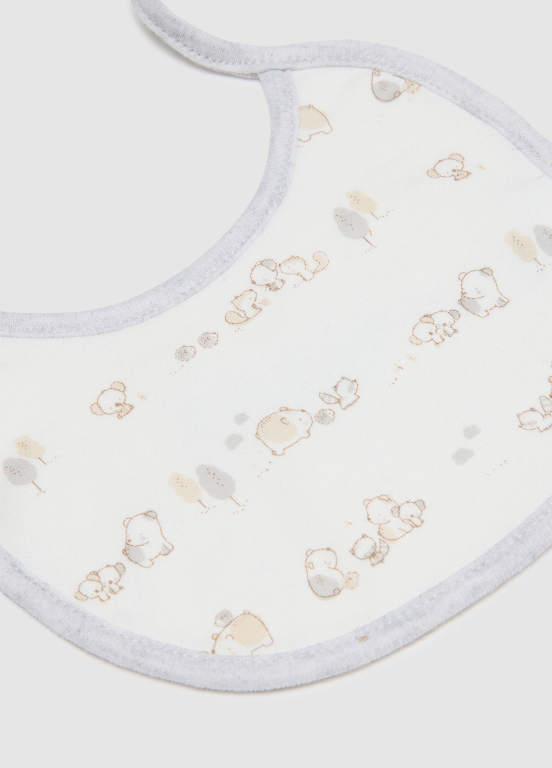 Two-pack baby bibs in pure white cotton