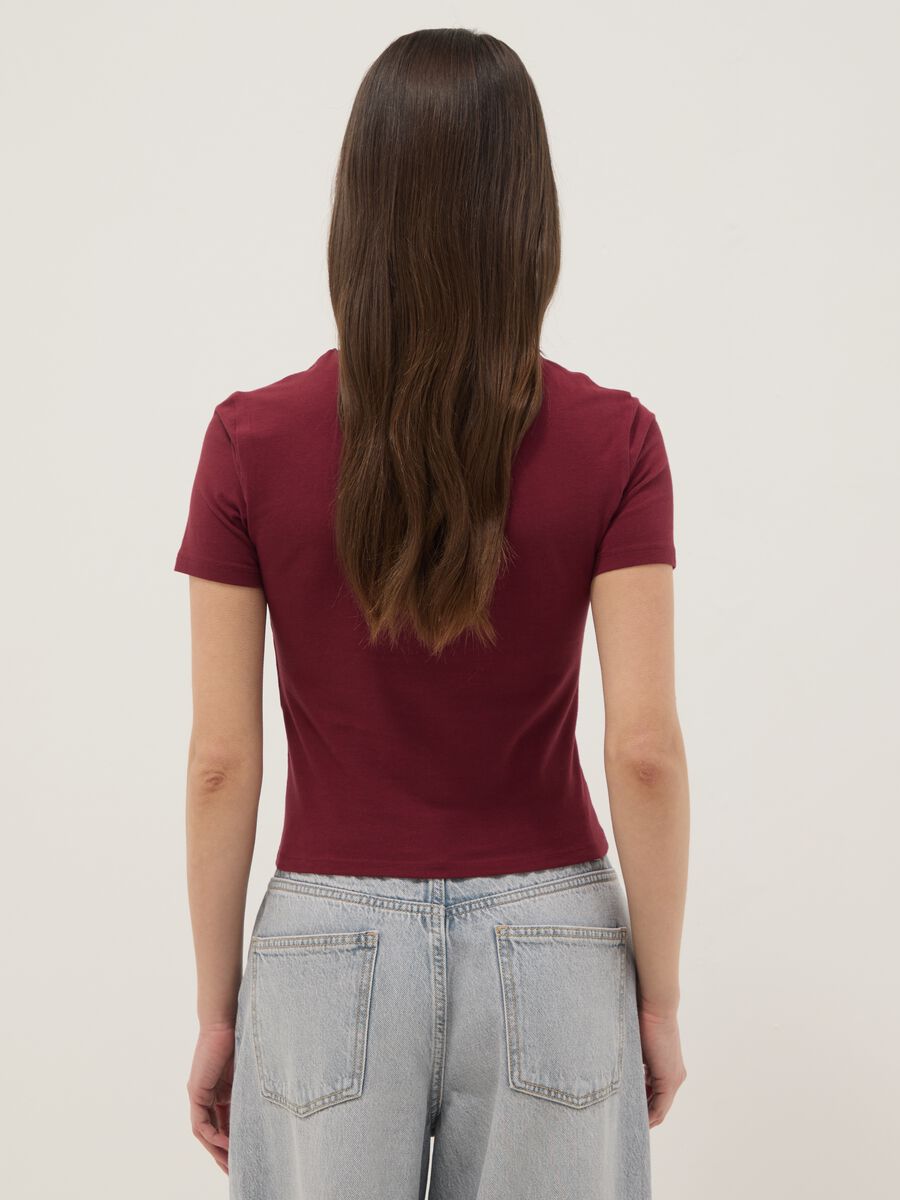 Red slim fit stretch cotton T-shirt_3