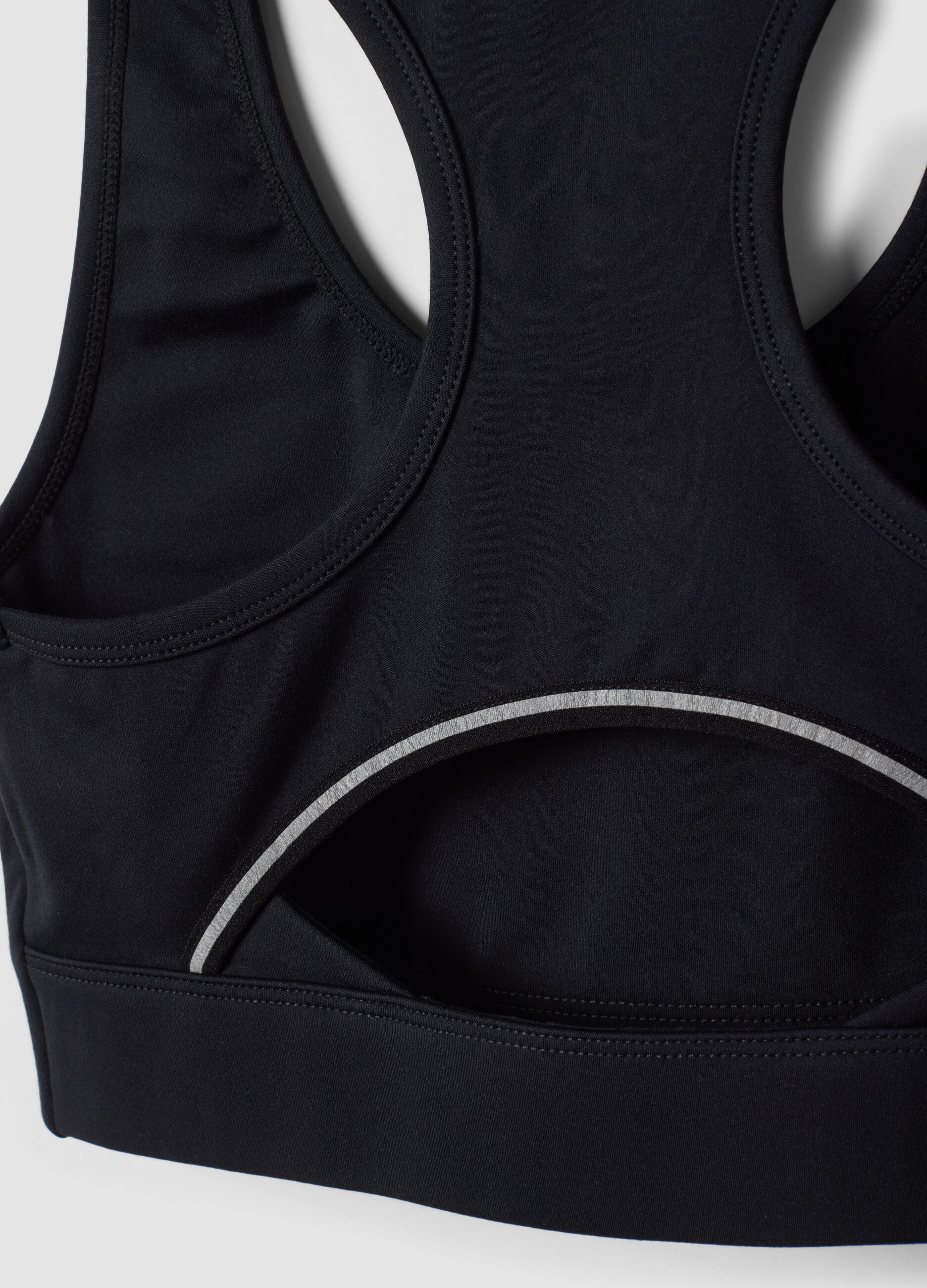 Reggiseno sportivo nero in tessuto elasticizzato